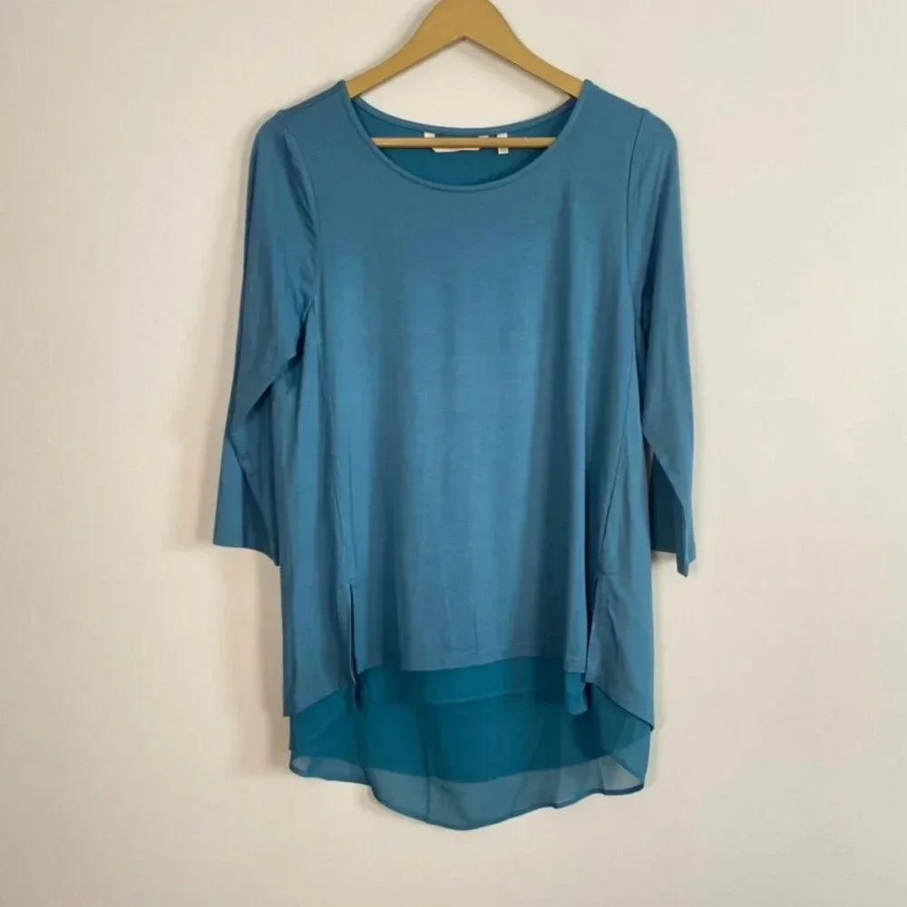 Soft Surroundings Teal Layered Top